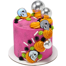Load image into Gallery viewer, Metallic Skull cupcake rings 12 pack
