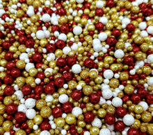 Load image into Gallery viewer, Red, Gold &amp; White Sprinkle Wreath
