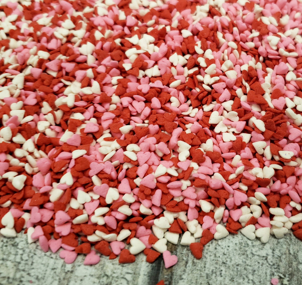 Mini Red, Pink & White Heart Confetti Sprinkles