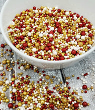 Load image into Gallery viewer, Red, Gold &amp; White Sprinkle Wreath
