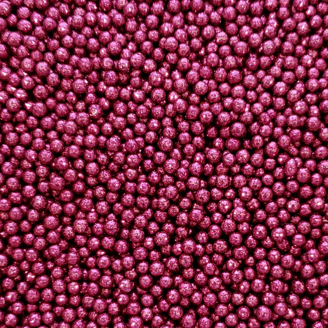 Fuchsia Glitter Pearls 4MM