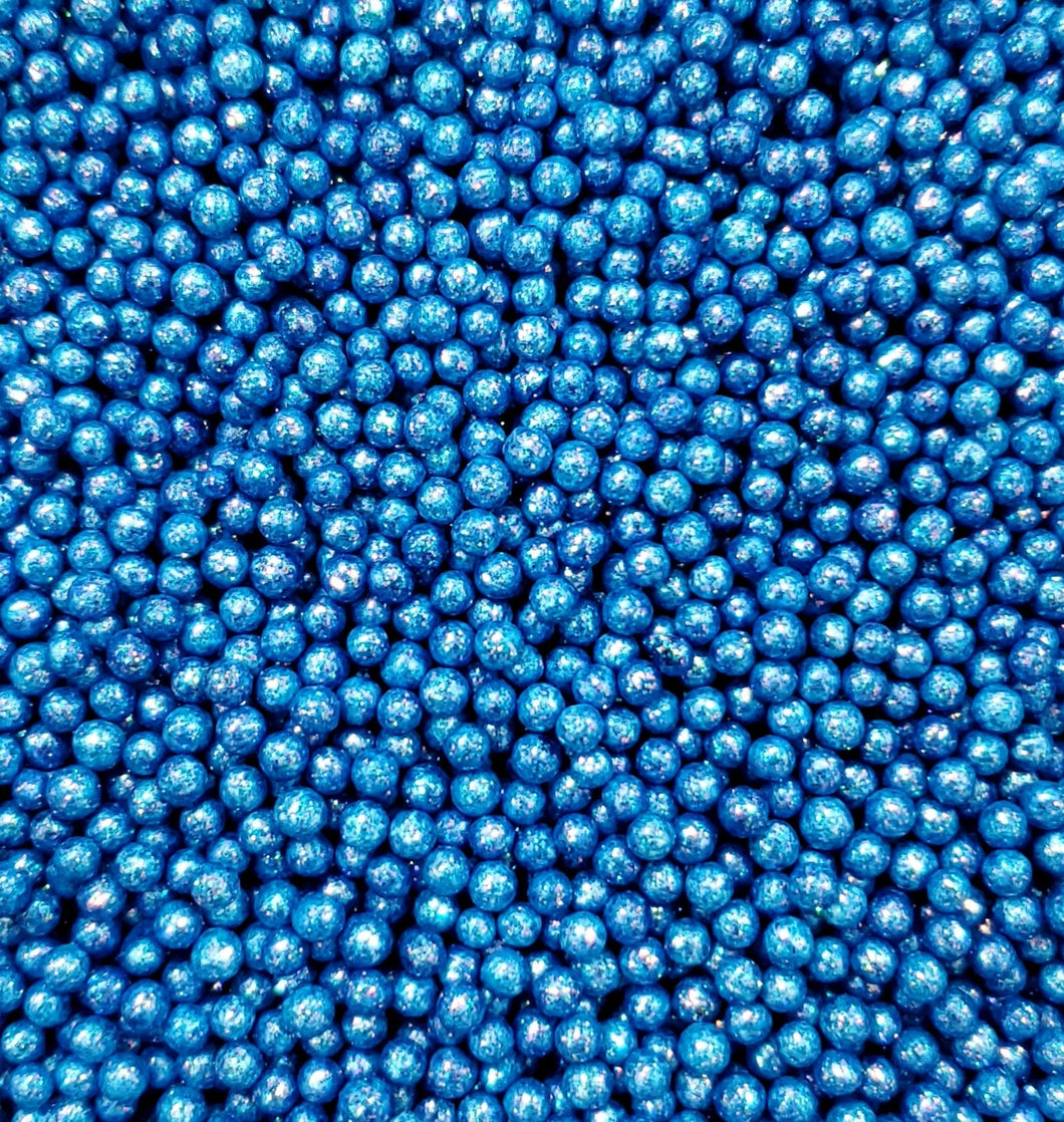 Blue Glitter Pearls 4MM