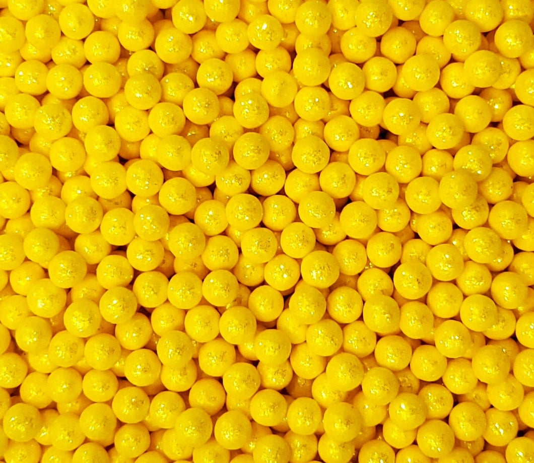 Yellow Glitter Pearls 6MM