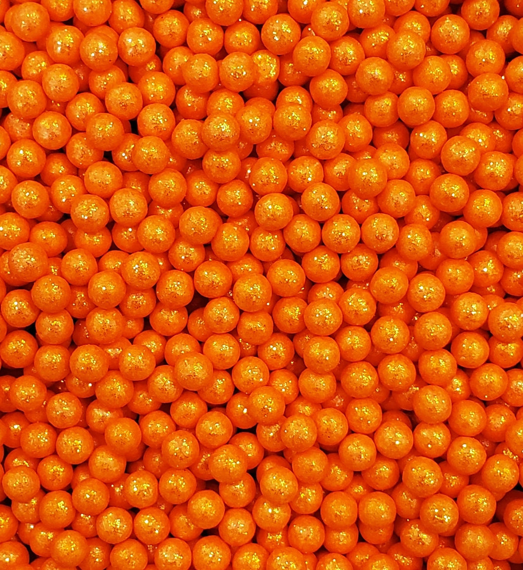 Orange Glitter Pearls 6MM