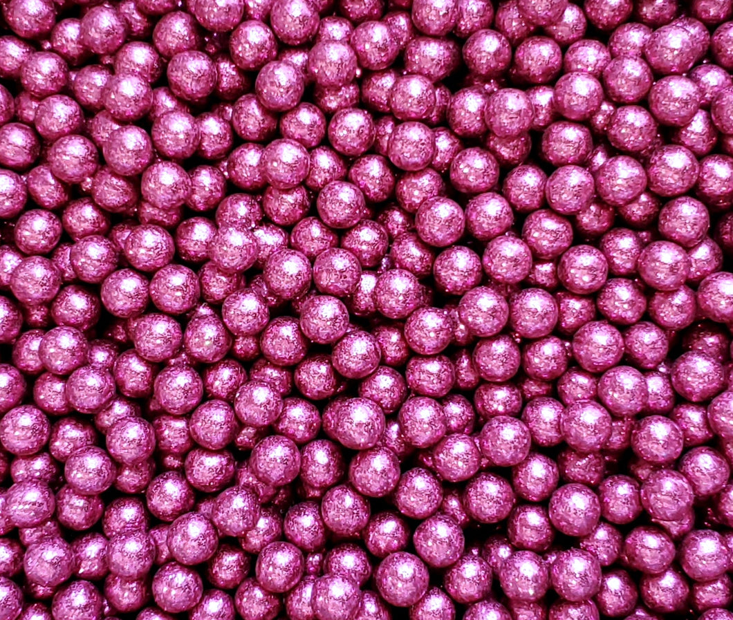 Fuchsia Glitter Pearls 6MM