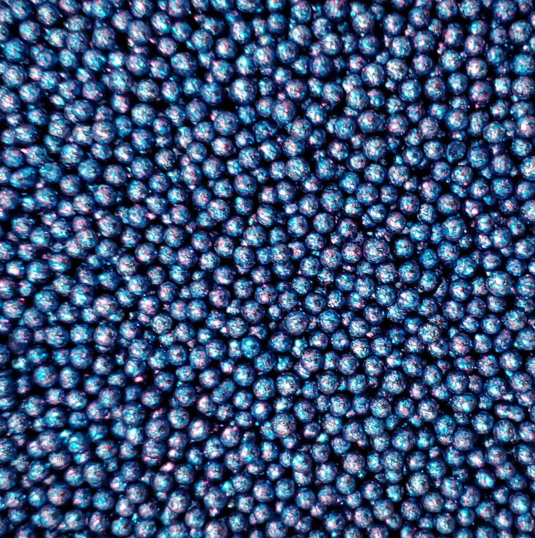 Magic Blue Glitter Pearls 4MM