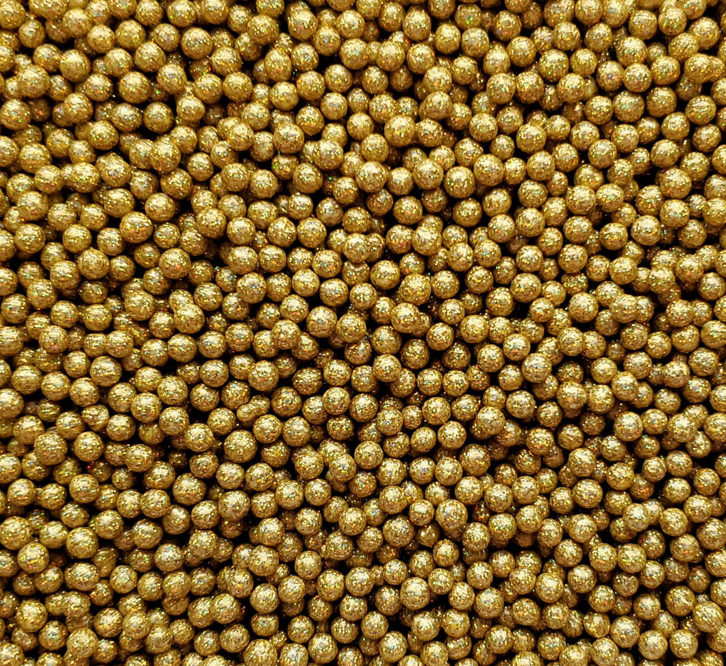 Gold Glitter Pearls 4MM