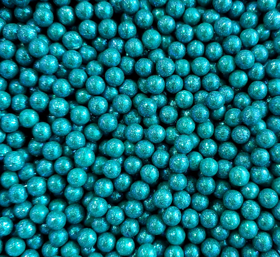 Teal Glitter Pearls 6MM