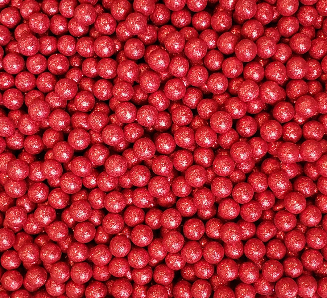 Red Glitter Pearls 6MM