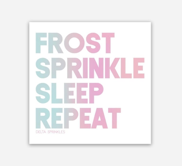 Frost Sprinkle Sleep Repeat Ombre Sticker