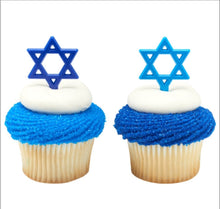 Load image into Gallery viewer, Star of David cupcake rings 12 pack
