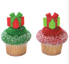 Load image into Gallery viewer, Holiday Gifts cupcake rings 12 pack
