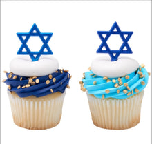 Load image into Gallery viewer, Star of David cupcake rings 12 pack
